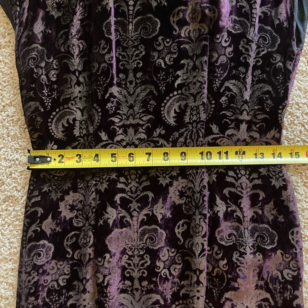 VINTAGE!! Carole Little deep purple and gold velvet sheath dress, size 4 - Picture 11 of 13